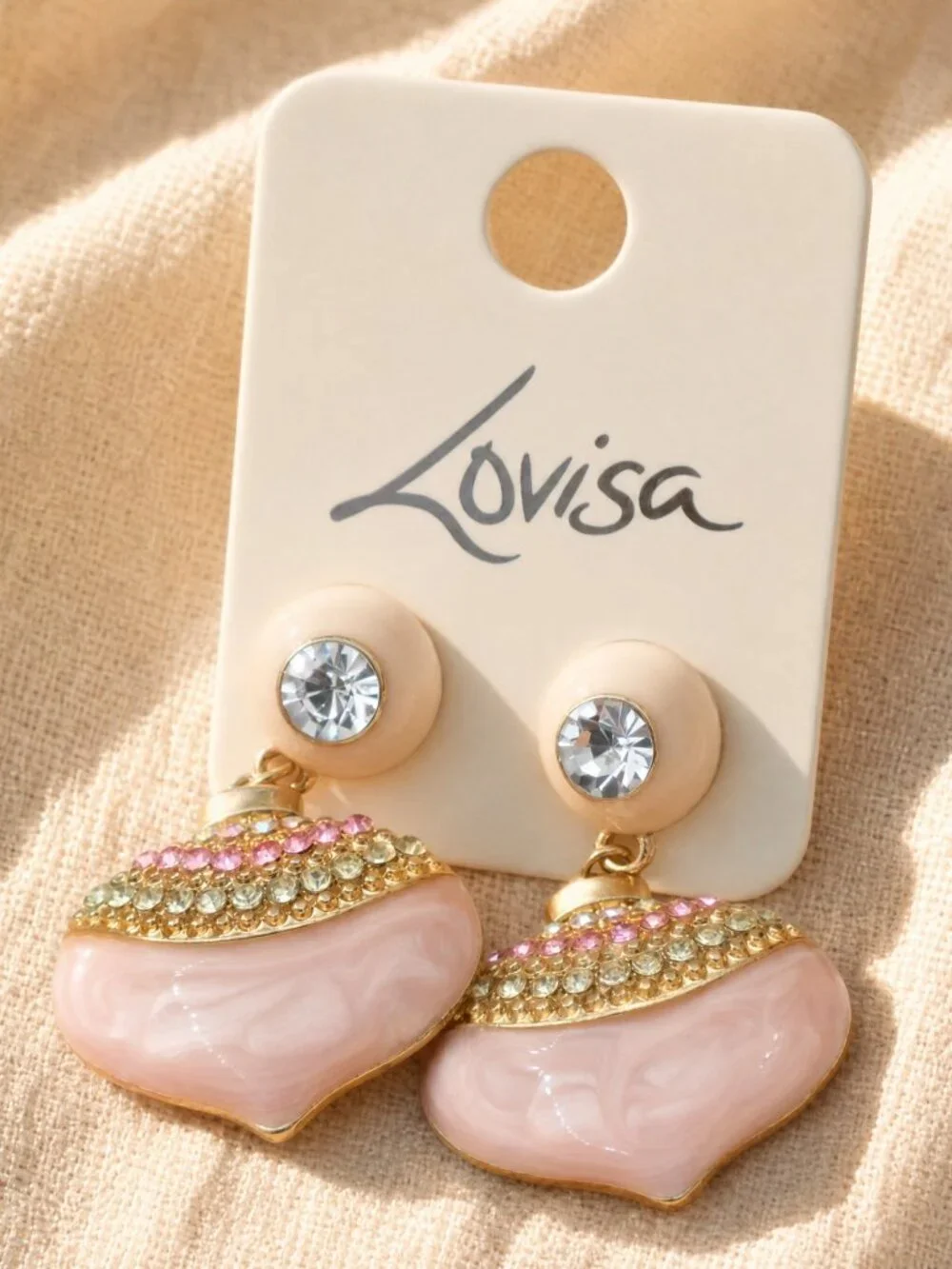 Lovisa Crystal & Pink Drop earrings